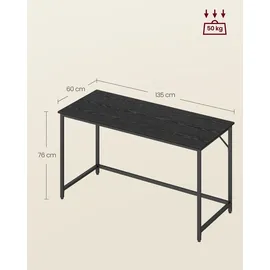 VASAGLE Schreibtisch 135 cm schwarz