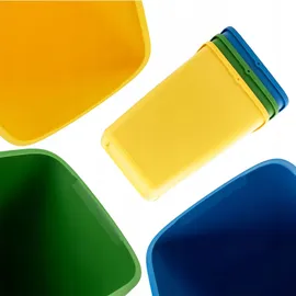 Kadax Abfalleimerset 12 l Grün/Gelb/Blau