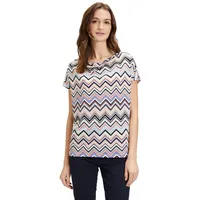 Betty Barclay Damen Printshirt mit Wasserfallausschnitt Rosé/Blue,36 - 36