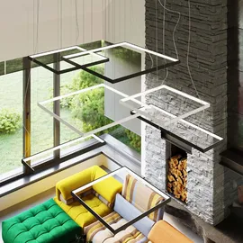 Sollux Lighting Pendelleuchte Hängelampe Designleuchte weiß LED Alu Wohnzimmerleuchte H 150 cm