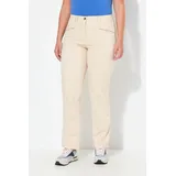 Ulla Popken Funktionshose Hose Mony konisches Bein Zipptaschen Stretch beige|rosa 54