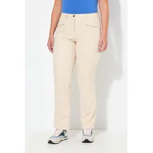 Ulla Popken Funktionshose Hose Mony konisches Bein Zipptaschen Stretch beige|rosa 54