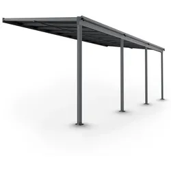 Juskys Terrassendach Borneo 6x3 m Aluminium mit Doppelstegplatten Terrassenüberdachung Anthrazit