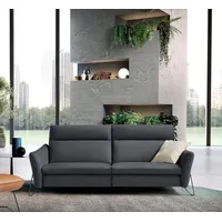 Egoitaliano 2-Sitzer Gaia, modern, elegant und super komfortabel mit hoher Rückenlehne, erstklassiger Sitzkomfort, Inkl. 2 Relaxfunktionen, mit Designfuß grau