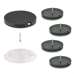 WAGNER QuickClick® Plastikgleiter antirutsch STOPP - zum Schrauben, 4x Basis&Schraube&Einsatz Ø 50 mm, DE-Ware- 15804800