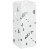 Homcom Regenschirmständer Weiß, Metall, 15.5x40x15.5 cm, Garderobe, Schirmständer