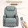 Homcom Relaxsessel mit Massagefunktion Fernsehsessel mit Liegefunktion, Wippfunktion, Drehbar TV-Sessel mit Federsystem, Hellgrau
