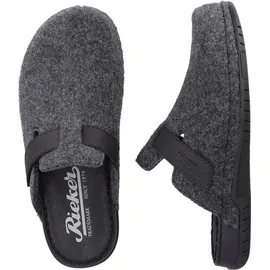 Rieker Pantoffel mit Klettriemchen Gr. 41, grau Herren Schuhe Stoffschuhe