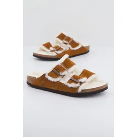 Birkenstock Damen Arizona Shearling Suede Sandale (Größe 38, braun)