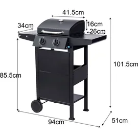 El Fuego Gasgrill San Jose 2 Brenner