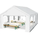 TOOLPORT Hochwertiges Partyzelt 3x6 m Pavillon Zelt PE Plane 450 N Gartenzelt Festzelt Wasserdicht weiß