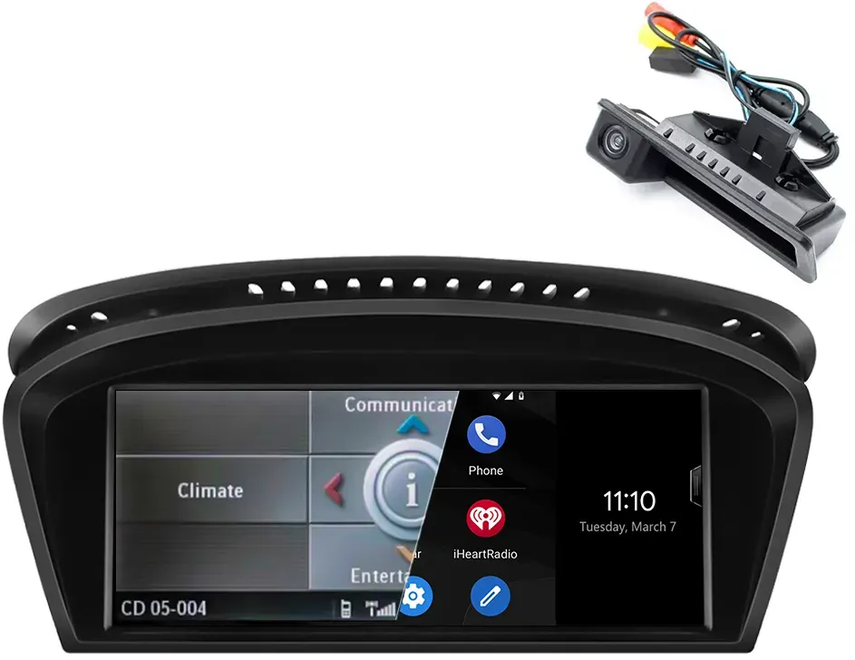 Junsun CarPlay für BMW E60 E61 E90 E91 CCC CIC - 3er CCC - 8.8 inch - 1+32GB - Mit Rückfahrkamera