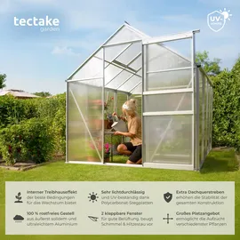 Tectake Gewächshaus Alu HKP 4 mm 4,41 m2