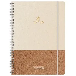 Brunnen Schülerkalender Wochenkalender »Naturality 2025/26« A5 beige
