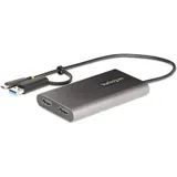 Startech StarTech. USB-C auf Dual-HDMI Adapter, USB-C/A auf 2x HDMI Konverter, 4K 60Hz, 100W PD Pass-Through, Win/Mac, TAA