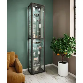 VCM Standvitrine Kavisa 50 x 30 x 227 cm Schwarz