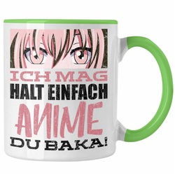 Trendation Tasse Trendation – Anime Tasse Geschenk Spruch Kaffeetasse Geschenke Deko Anme Fan Du Baka grün