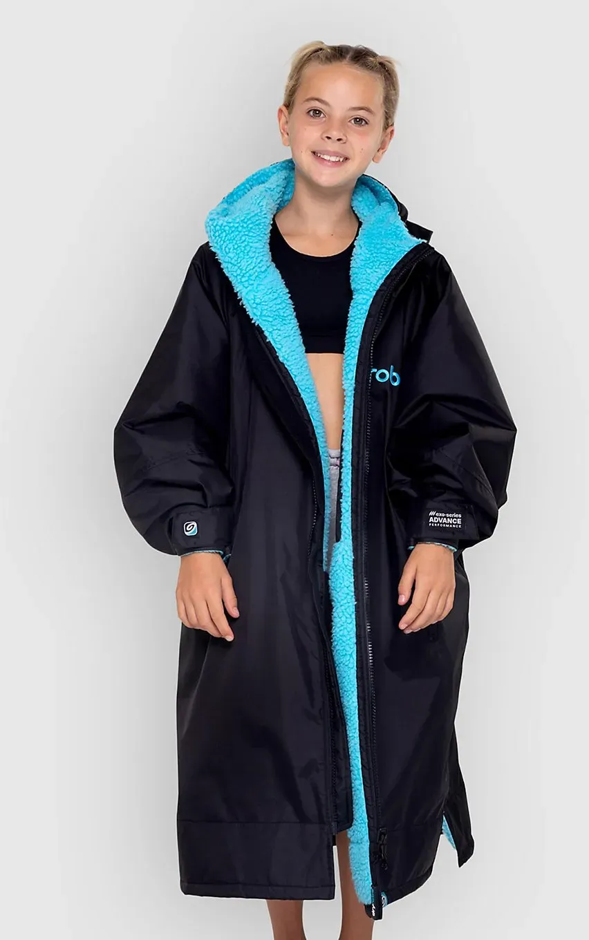 Dryrobe Advance Long Sleeve Kids 5-9 Surf Poncho black blue Gr. Uni