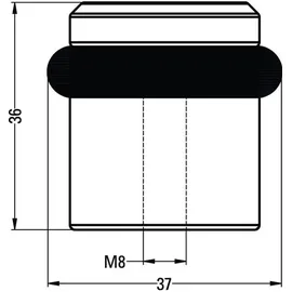 Hermeta Bodentürpuffer 4735 Schwarz 4 cm