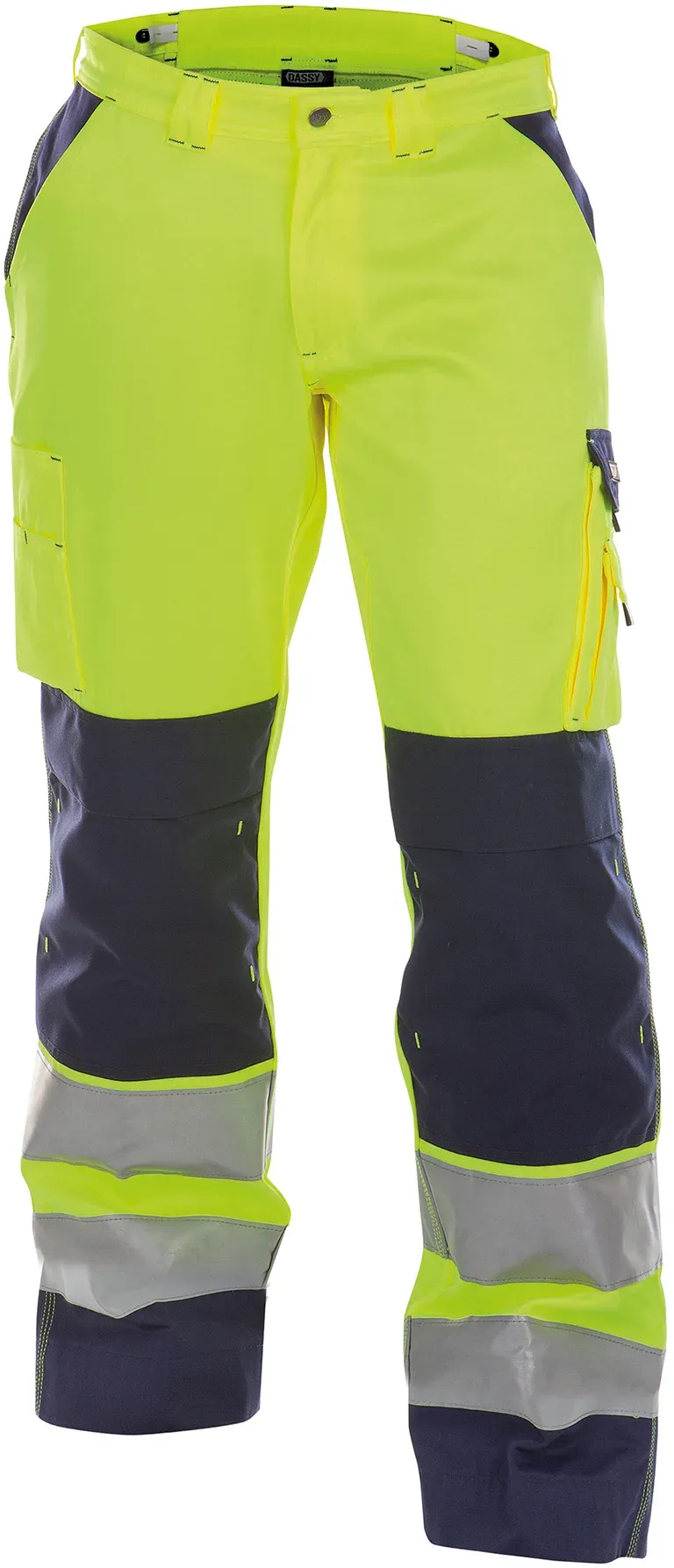 DASSY® Buffalo Warnschutz Bundhose mit Kniepolstertaschen - neongelb/dunkelblau - 48+5cm