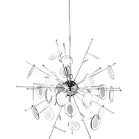 WOFI Hängeleuchte 21-flg. G4 70 cm rund Chrom Glas teilsatiniert