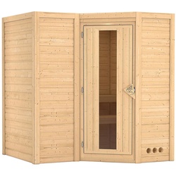 KARIBU Sauna »Riga 1«, für 3 Personen, ohne Ofen - beige