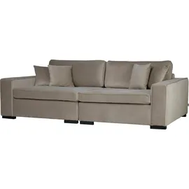 Home Affaire 2-Sitzer HOME AFFAIRE "Skara", beige (dunkelbeige), B:220cm H:86cm T:100cm, 100% Polyester, Sofas, Lounge-Sofa mit Federkernpolsterung, in vielen Bezugsvarianten