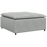 vidaXL Modular Footrest Modular Sofa Modular Light Grey 100 x 100 x 48 cm, Modular Sofa, Footstool Module, Velvet Pouf, Sofa Footstool