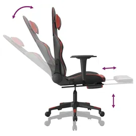 vidaXL Gaming-Stuhl mit Fußstütze Schwarz und Weinrot