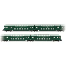 Arnolds & Sons Doppeldecker Personenwagen HN9524 DR 4-tlg. grün/graues Dach Ep. IV TT/N