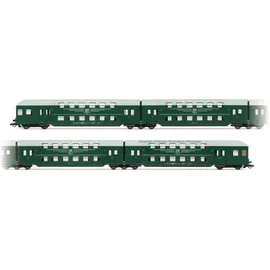 Arnolds & Sons Doppeldecker Personenwagen HN9524 DR 4-tlg. grün/graues Dach Ep. IV TT/N