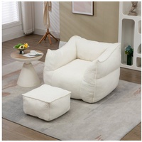 OKWISH Sitzsack Lazy Sofa/Fußhocker, Komfort-Schaukelstuhl mit hoher Rückenlehne (Couchsessel für Erwachsene und Kinder, für drinnen und draußen) beige