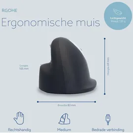 R-Go Tools Ergonomische Vertikale Maus für Rechtshänder (RGOHE)