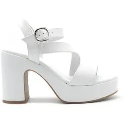 NeroGiardini  Sandalen Sandalo in pelle con plateau  in Weiss, 37