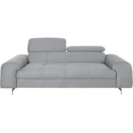 Cotta 3-Sitzer »Chef«, Big-Sofa mit Kopfteilverstellung, edle Metallkufen grau