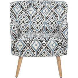 Beliani Sessel TUMBA Polyester 74 x 0 x 0 cm Bunt/Schwarz/Blau mit Fußstütze