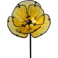 Kaemingk Gartenstecker Blume Glas gelb 91 cm