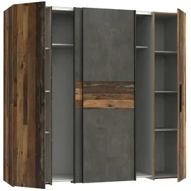 Forte Drehtürenschrank Kalixtus 200,1 x 190,5 x 61,6 cm Grau