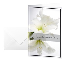 Sigel 10 SIGEL Trauerkarten weiße Amaryllis, DIN A6