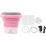 Sorandy Mini-Faltbare Waschmaschine, Hochleistungs-Mini-Waschmaschine, Tragbare Mini-Eimer-Waschmaschine mit Abflussrohr-Adapter, für Babykleidung, Unterwäsche oder Kleine Gegenstände (Rosa Weiß)