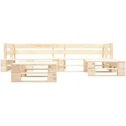 vidaXL 4-tlg. Garten-Paletten-Sofagarnitur Holz Natur
