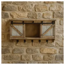 Hti-Living Rustikaler Wandschrank mit Schiebetüren 100 x 40 x 200 braun