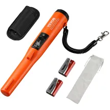 Vevor Metalldetektor Pinpointer IP68 Komplett Wasserdichter Metallsuchgerät 3 Modi Propointer Schatzsuche mit LCD/Ton/Vibration/Ton + Vibration 9V Batterie & Samtbeutel Inklusive