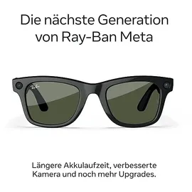 Meta Ray-Ban Meta Wayfarer Groß (Gen 2) – Schwarz glänzend, Gläser: Grün AI Glasses