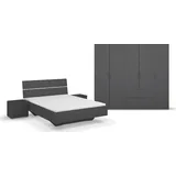 inosign by rauch Schlafzimmer-Set RAUCH Challenger (Set 4-teilig)", grau (grau metallic), Schrankbreite/-höhe 226/210cm + ohne Matratze, B/H: 140cm x 200cm, Holzwerkstoff, Schlafzimmermöbel-Sets, Schrank 2 Breiten, Bett 3 Breiten, 2 Nachttische MADE in GERMANY