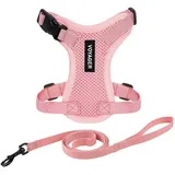 Best Pet Supplies Voyager Step-in Lock Katzengeschirr und reflektierende Katzenleine mit Neoprengriff by Best Pet Supplies - Unterstützt kleine, mittelgroße und große Katzenrassen, Rosa, size XS - 1,5 m
