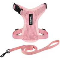 Best Pet Supplies Voyager Step-in Lock Katzengeschirr und reflektierende Katzenleine mit Neoprengriff by Best Pet Supplies - Unterstützt kleine, mittelgroße und große Katzenrassen, Rosa, size XS - 1,5 m