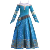 Lito Angels Prinzessin Merida Kleid Kostüm Verkleidung für Kinder Mädchen Größe 9-10 Jahre 140, Blau (Tag-Nummer 140)