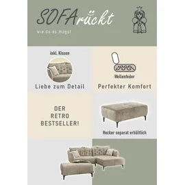 Jockenhöfer Ecksofa Retrolook mit Wellenfederung 251x110cm