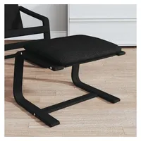 vidaXL Fußhocker Baumwolle 51 x 41 x 40 cm Schwarz